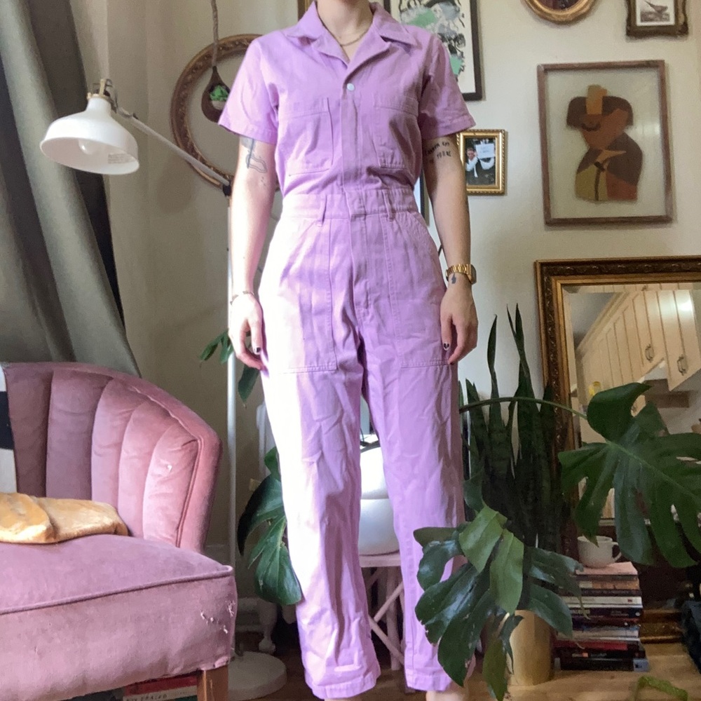 big bud press short sleeve jumpsuit in lilac